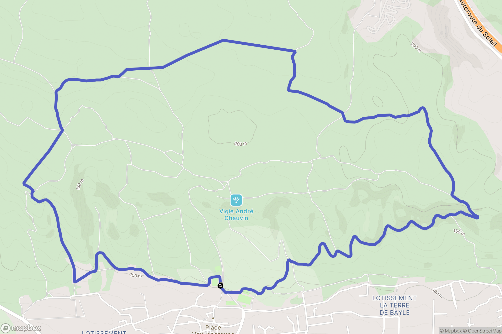 La Fare-les-Oliviers : carte du parcours de randonnée - France