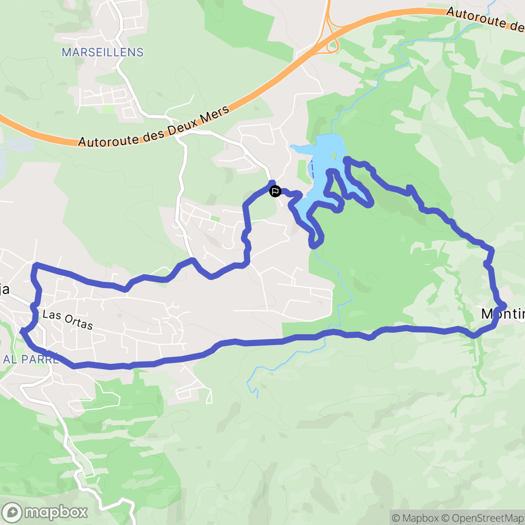 Carcassonne : carte du parcours de randonnée - France