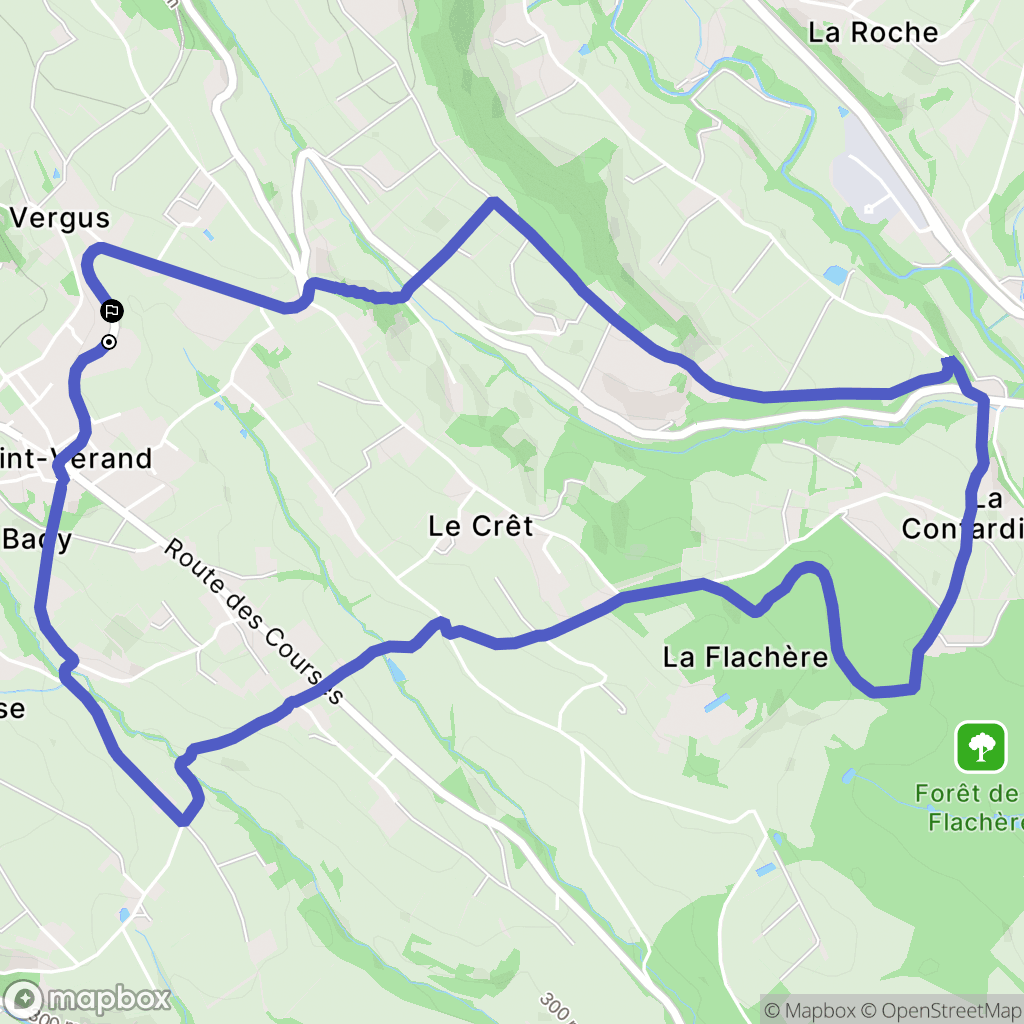 Saint-Vérand : carte du parcours de randonnée - France