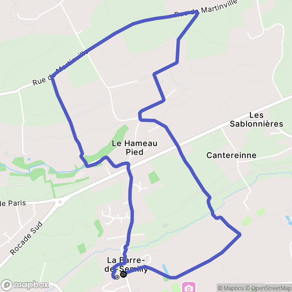 La Barre-de-Semilly : carte du parcours de randonnée - France