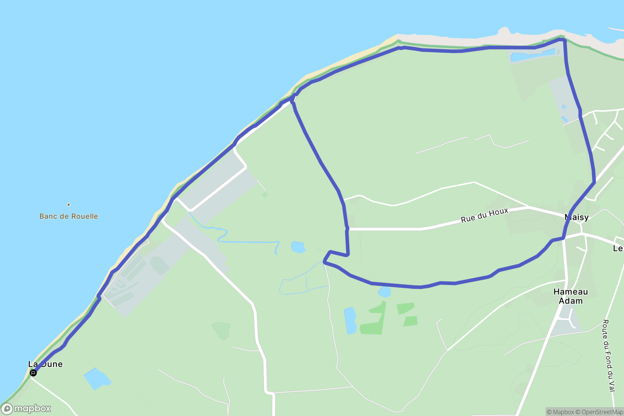 Géfosse-Fontenay : carte du parcours de randonnée - France
