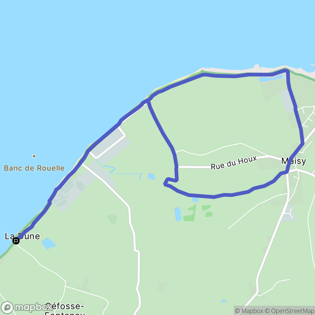 Géfosse-Fontenay : carte du parcours de randonnée - France