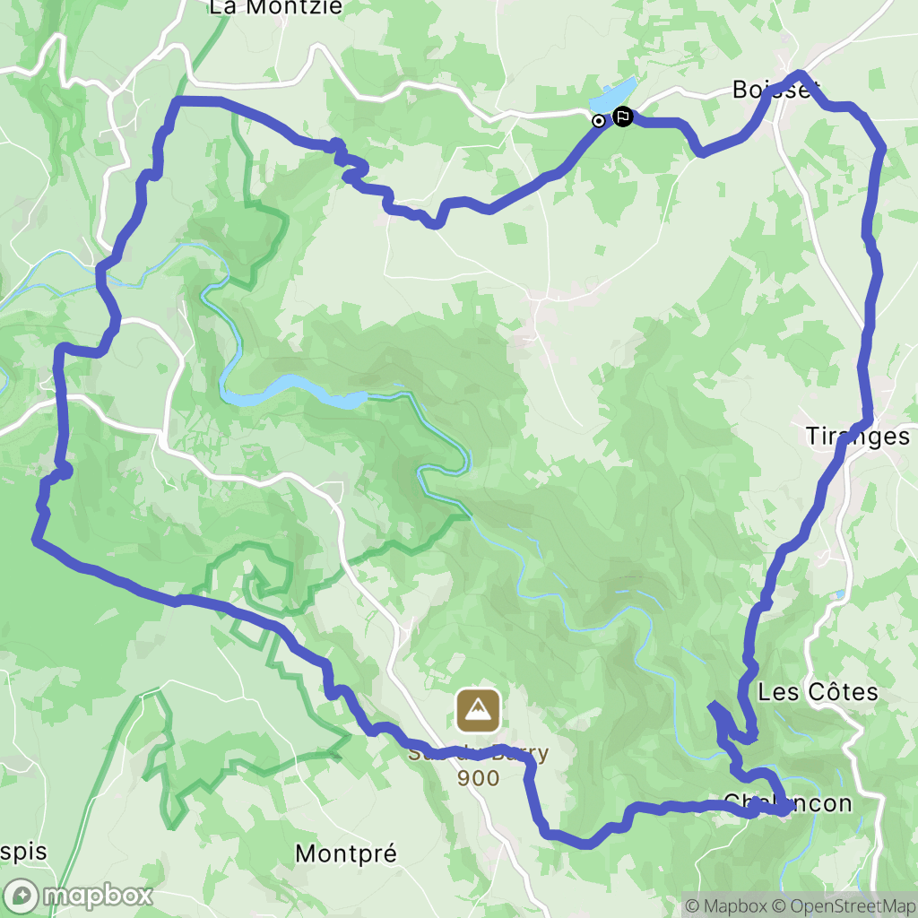 Boisset : carte du parcours de randonnée - France