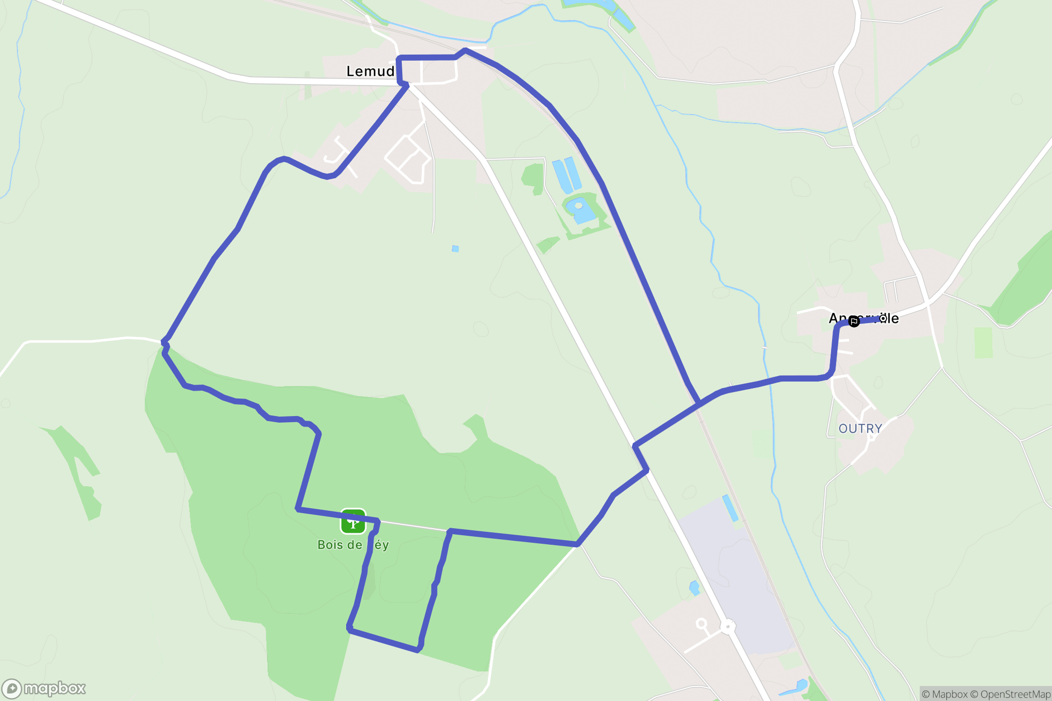 Ancerville : carte du parcours de randonnée - France