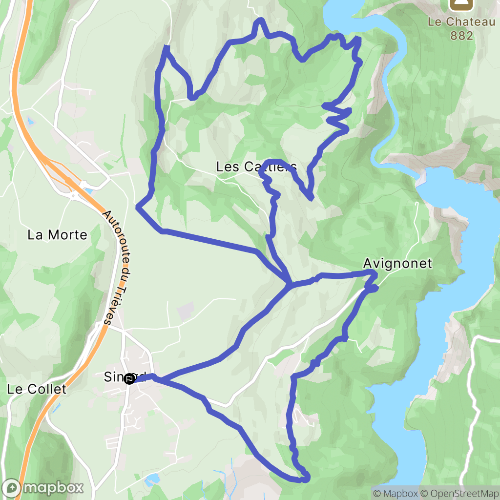 Sinard : carte du parcours de randonnée - France