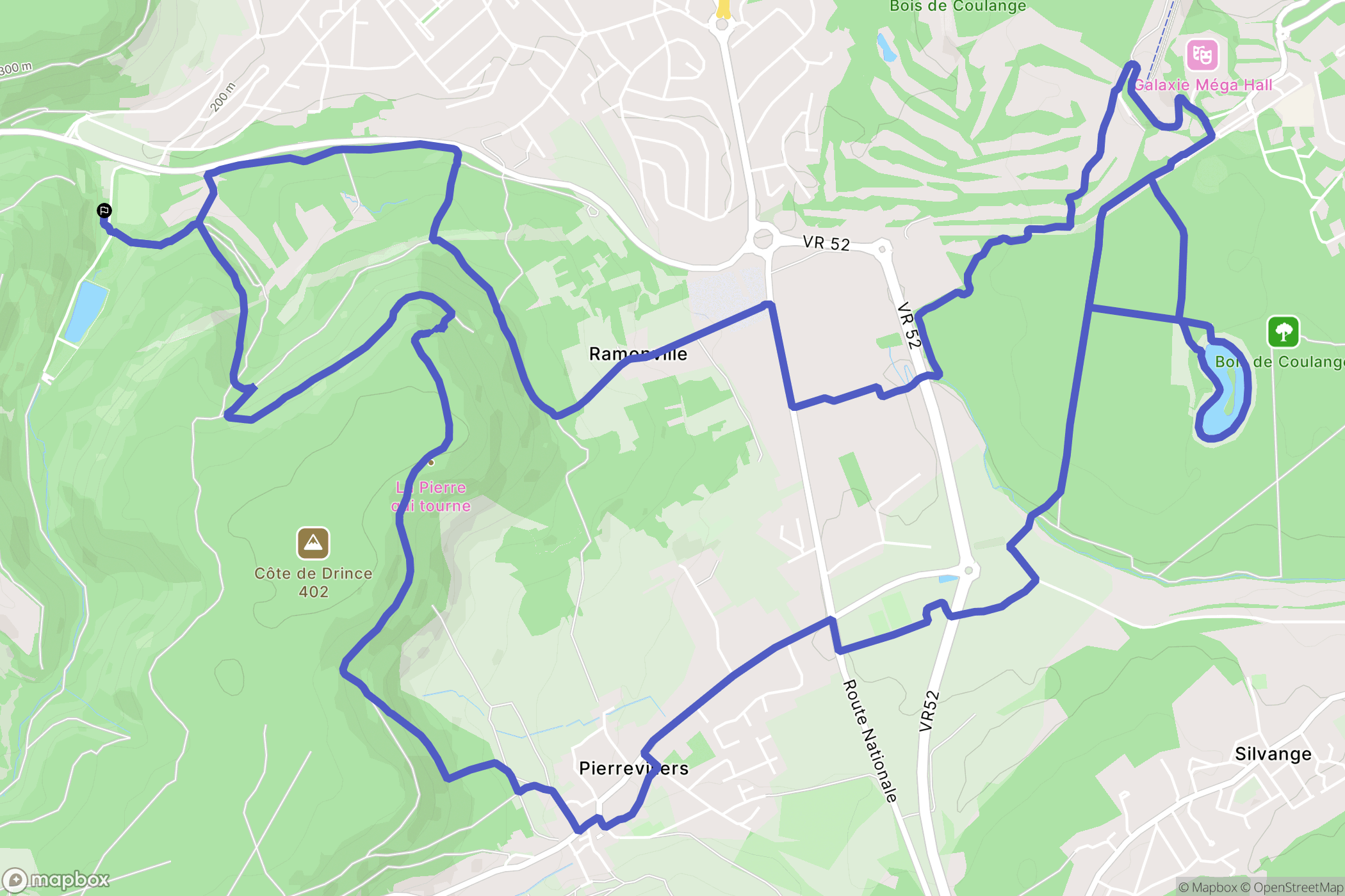 Rombas : carte du parcours de randonnée - France