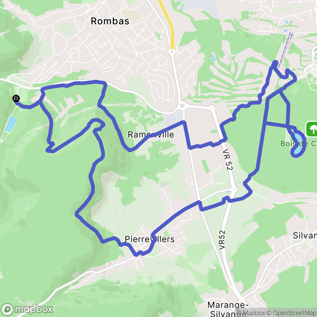 Rombas : carte du parcours de randonnée - France