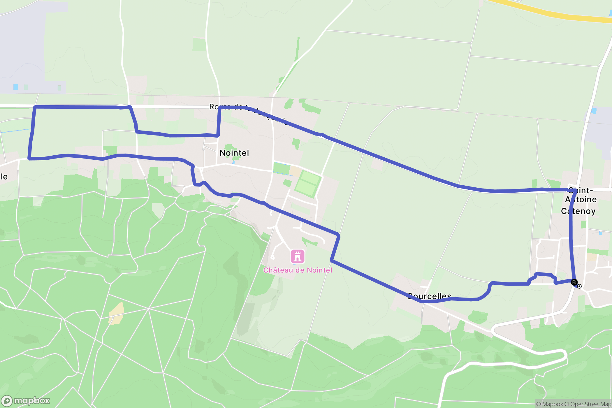 Catenoy : carte du parcours de randonnée - France