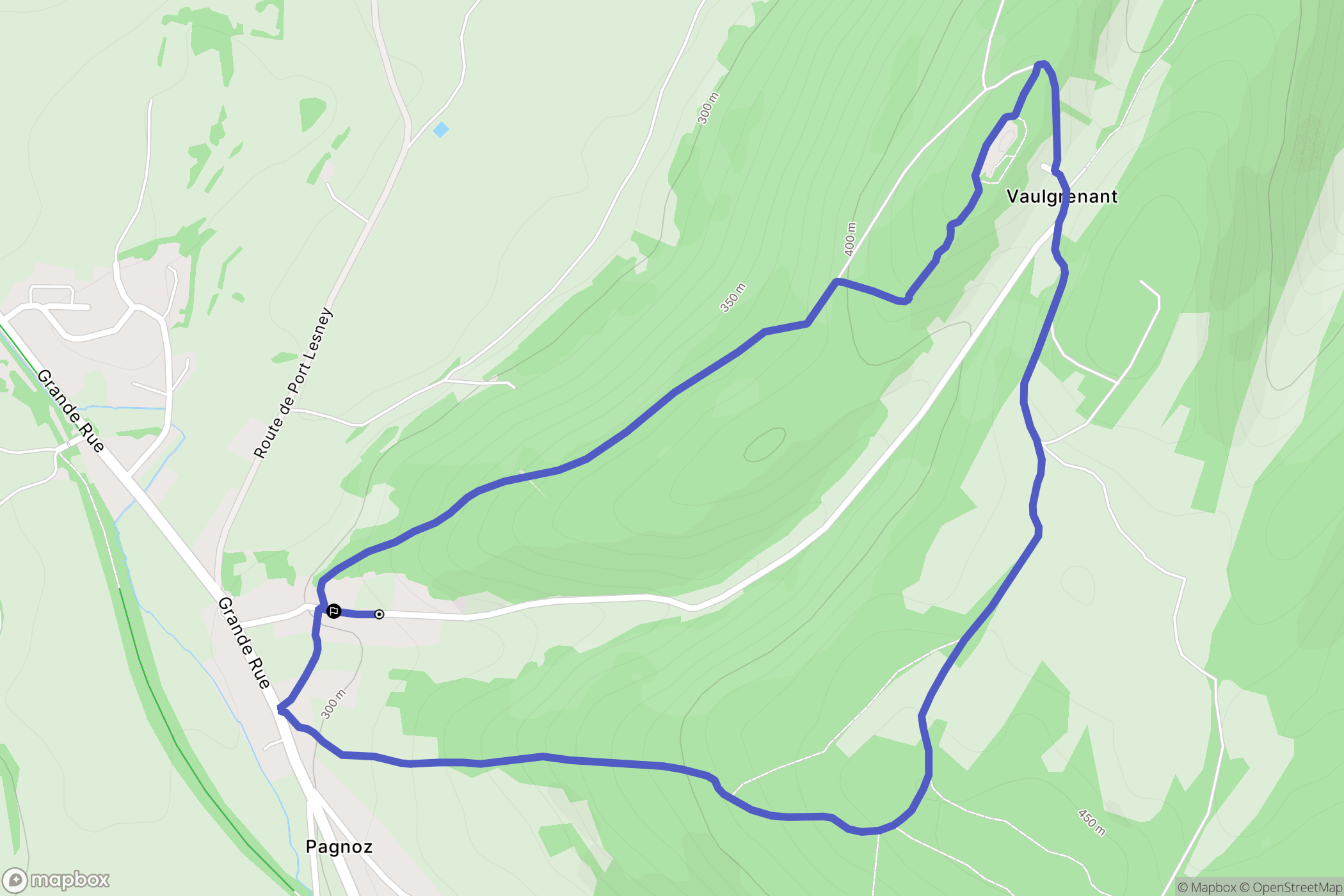 Pagnoz : carte du parcours de randonnée - France
