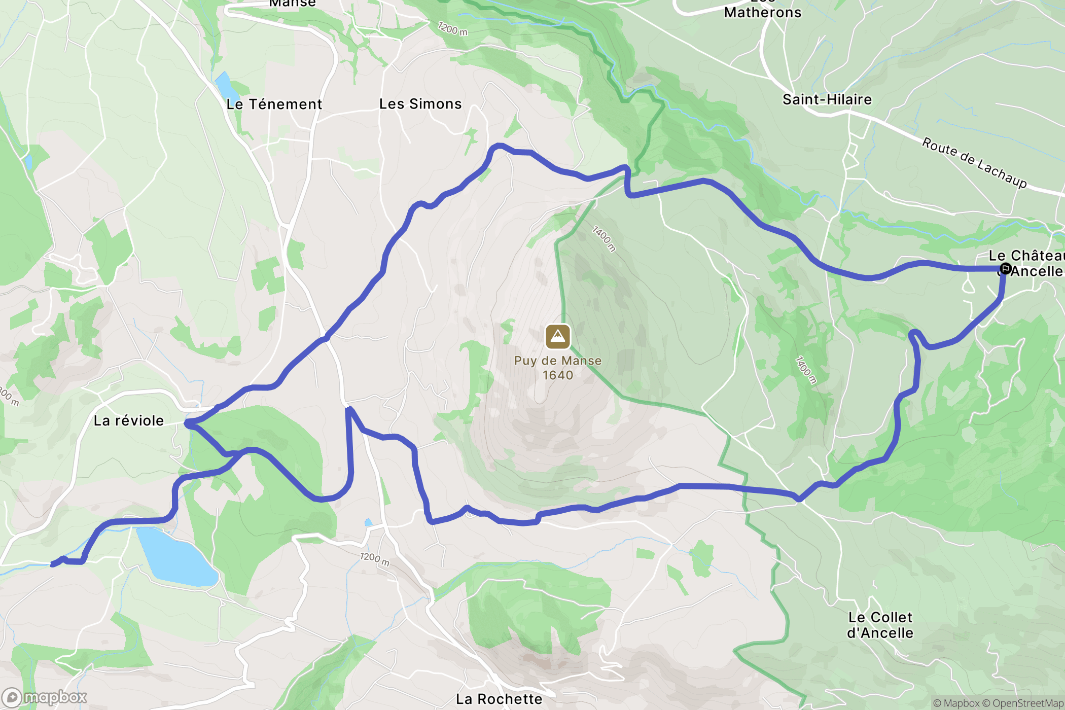 Ancelle : carte du parcours de randonnée - France