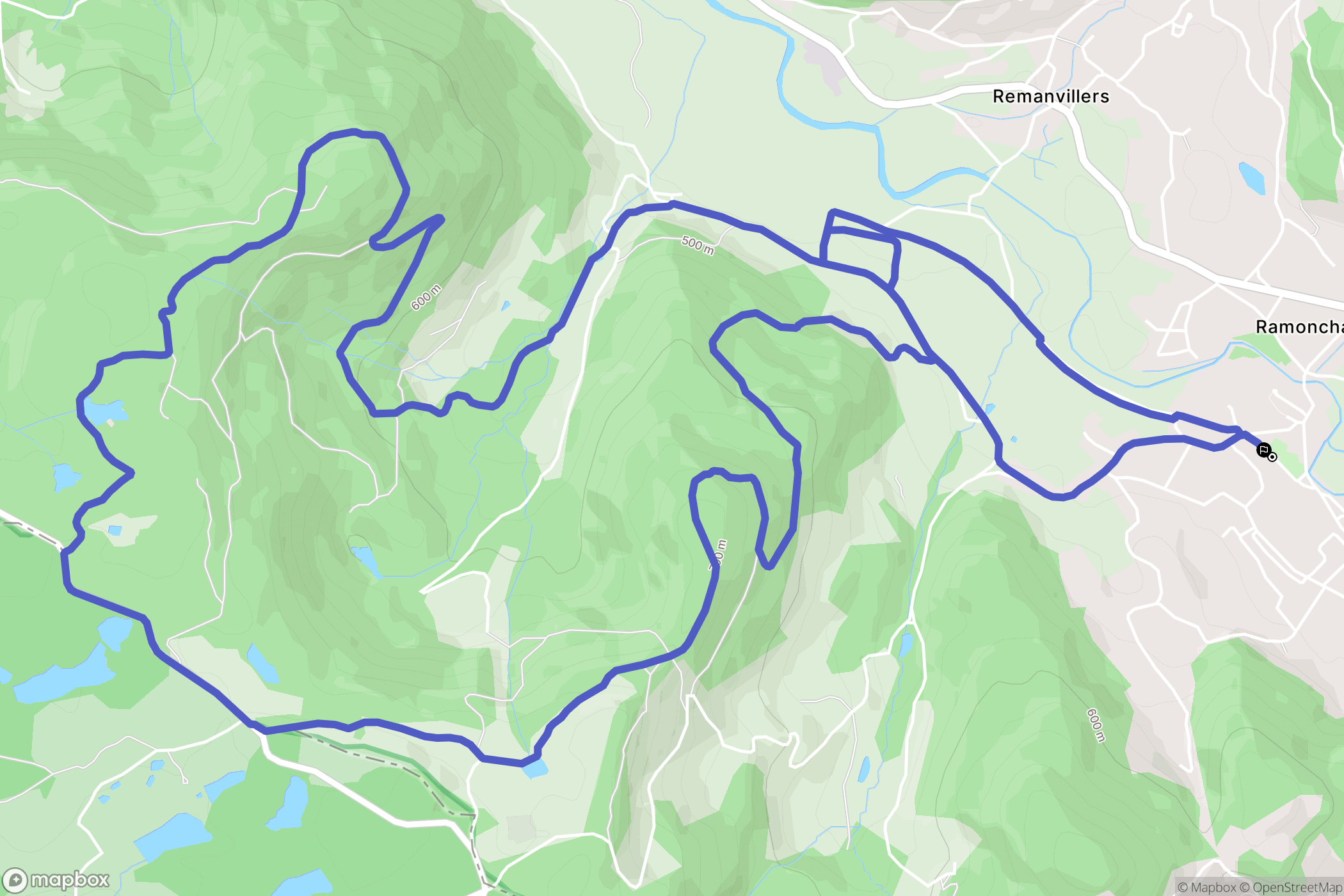 Ramonchamp : carte du parcours de randonnée - France