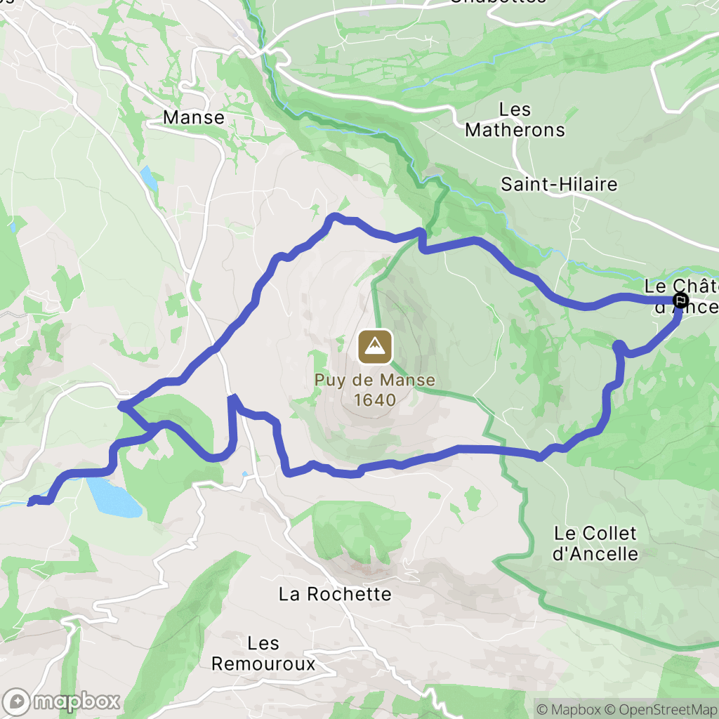 Ancelle : carte du parcours de randonnée - France