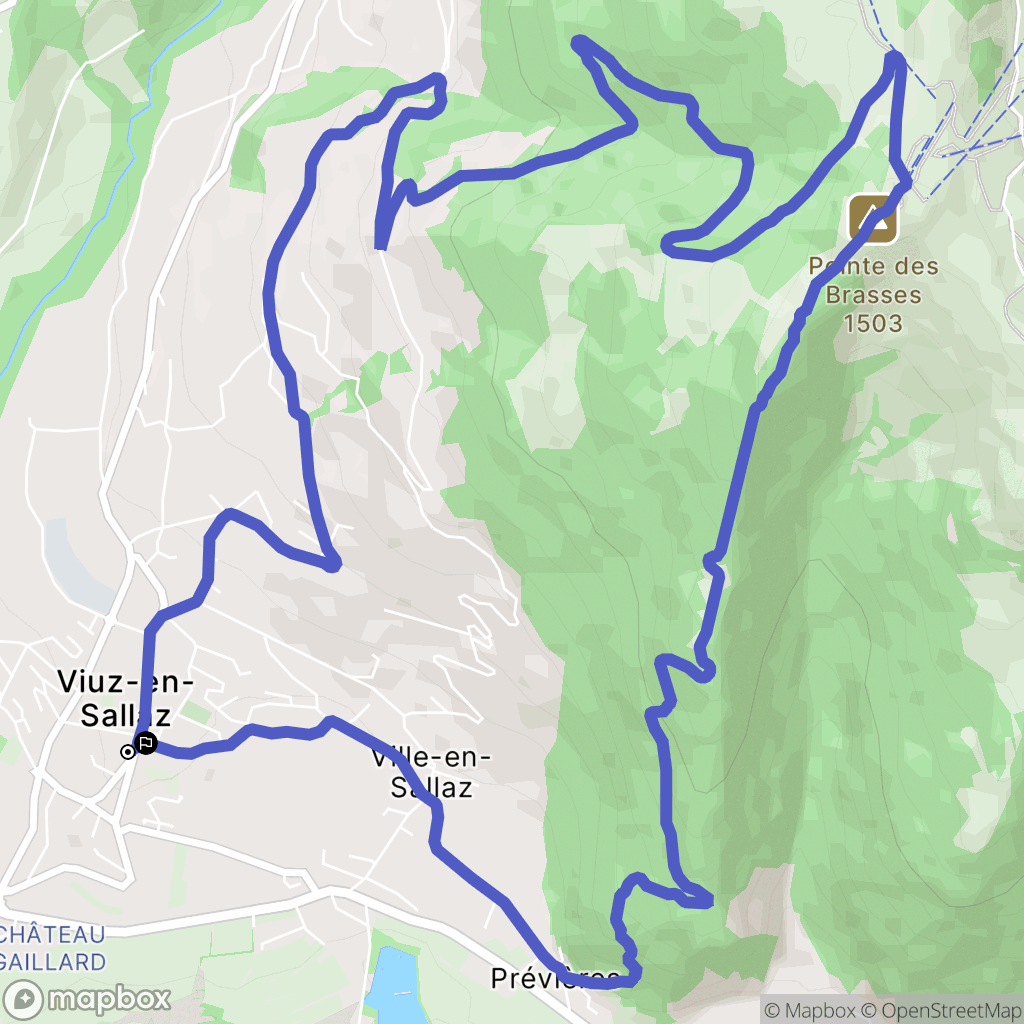 Viuz-en-Sallaz : carte du parcours de randonnée - France