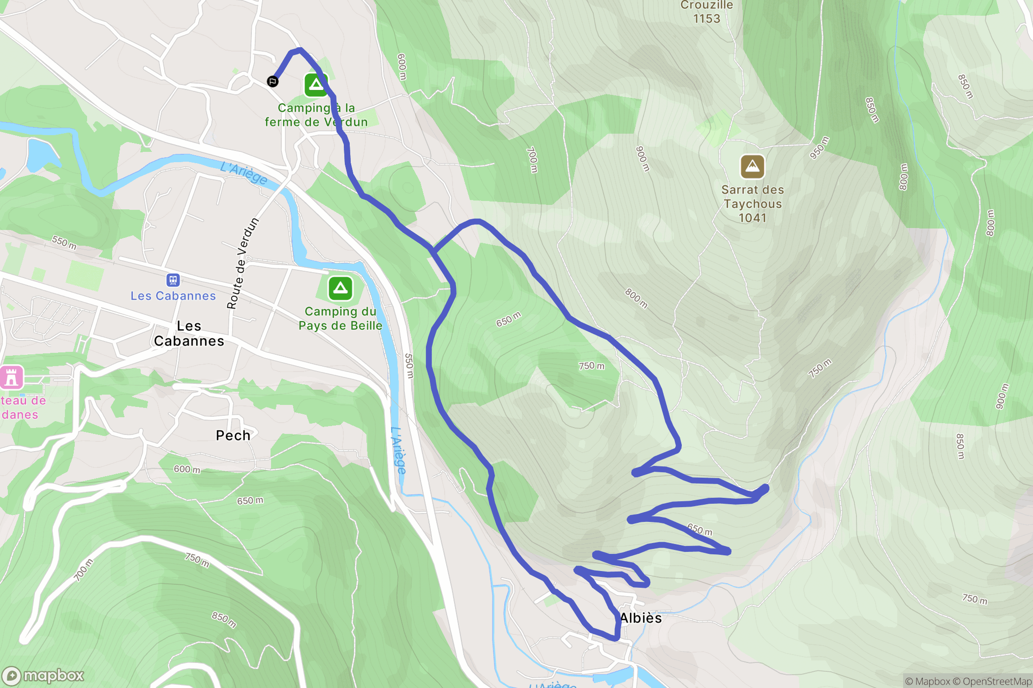 Verdun : carte du parcours de randonnée - France