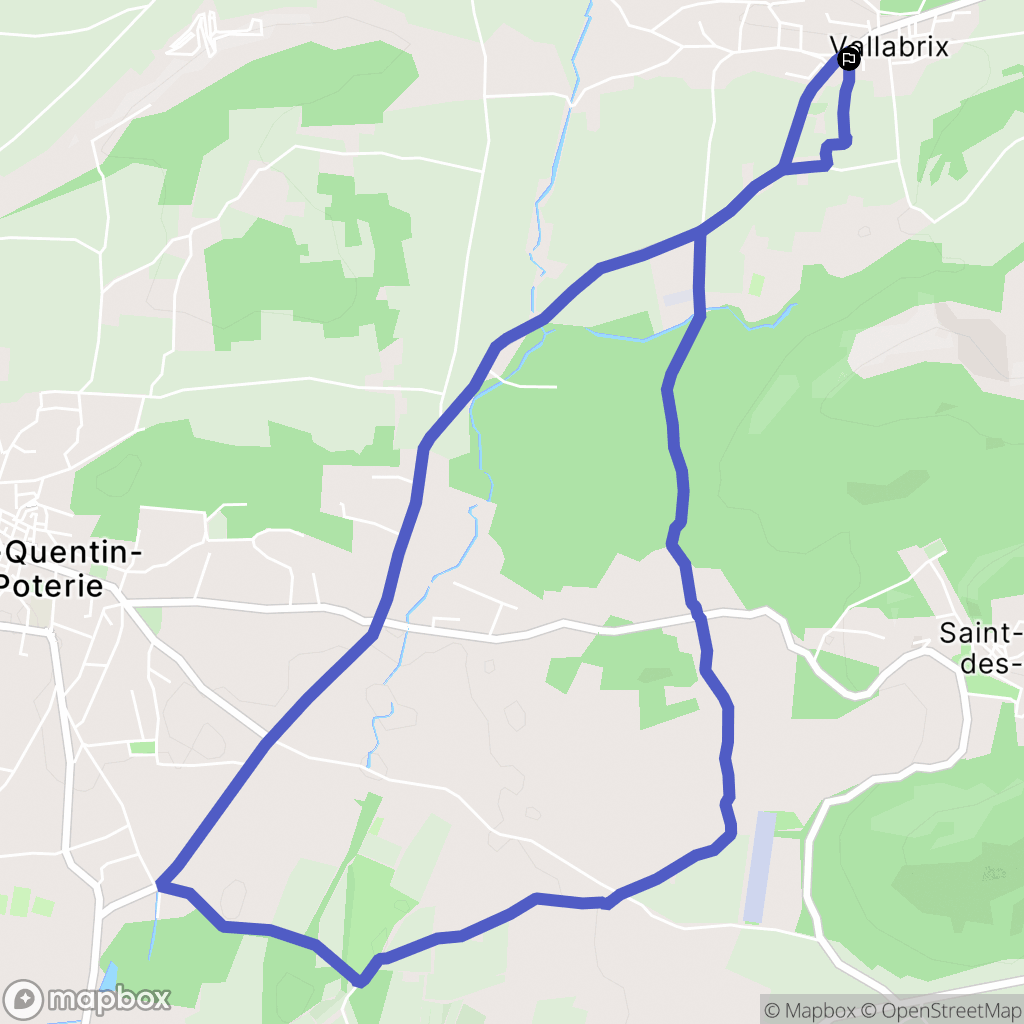 Vallabrix : carte du parcours de randonnée - France
