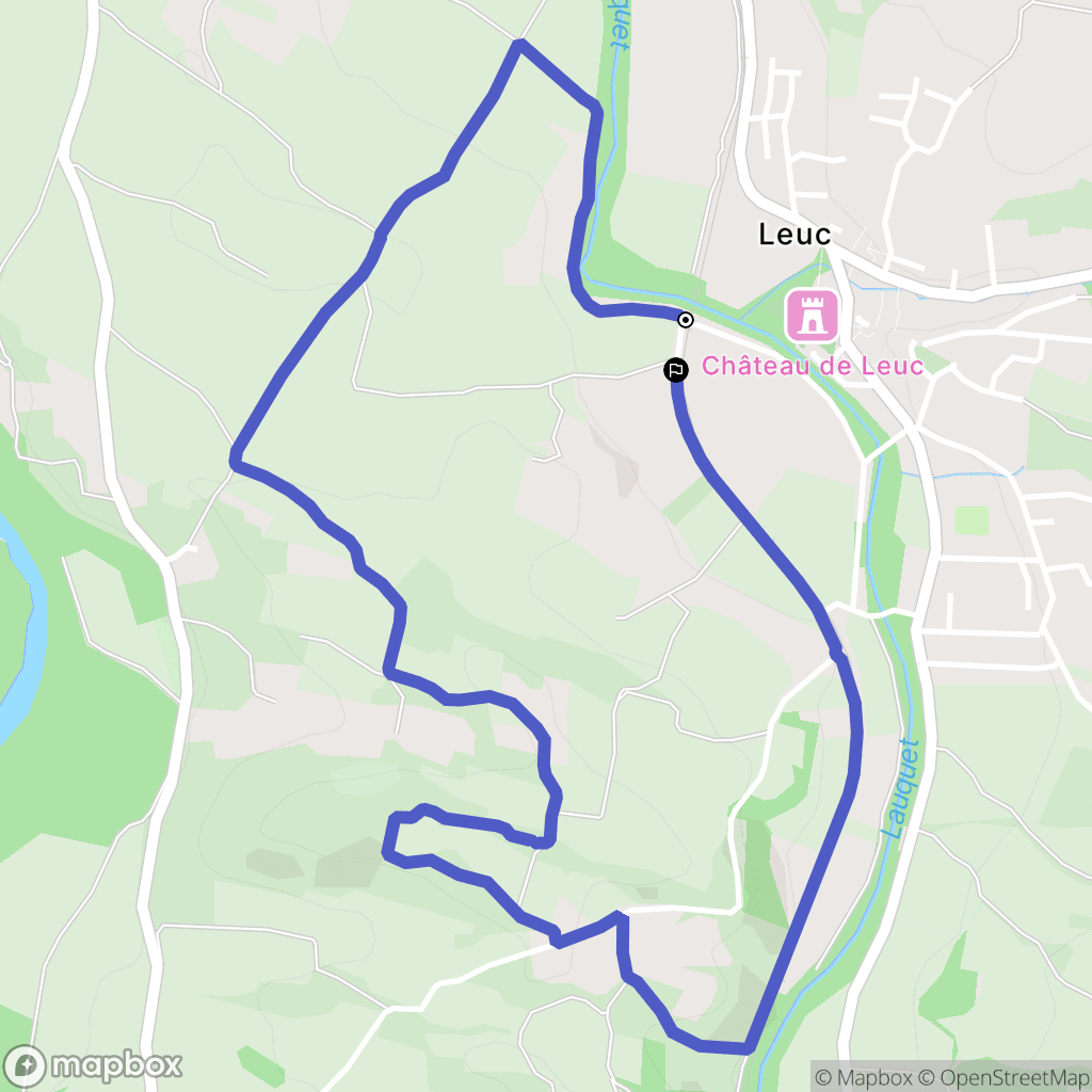 Leuc : carte du parcours de randonnée - France