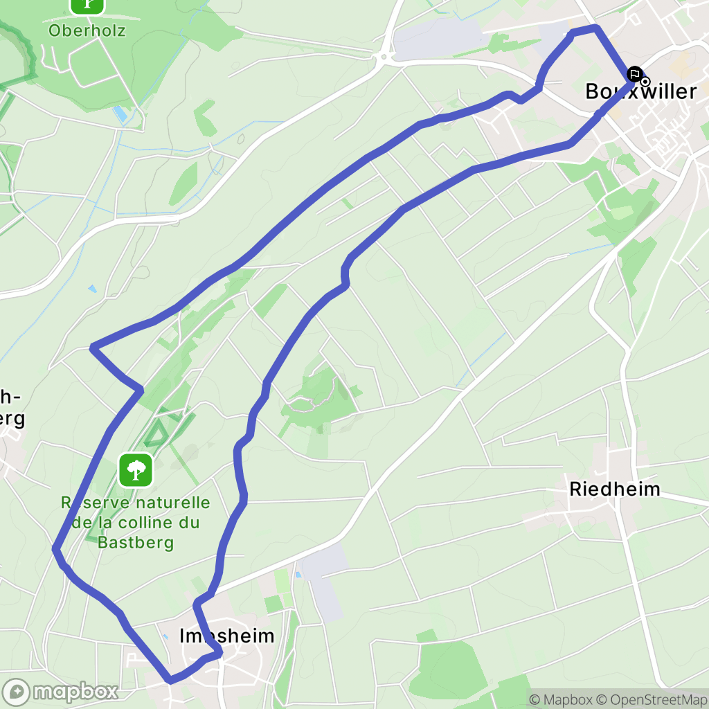 Bouxwiller : carte du parcours de randonnée - France