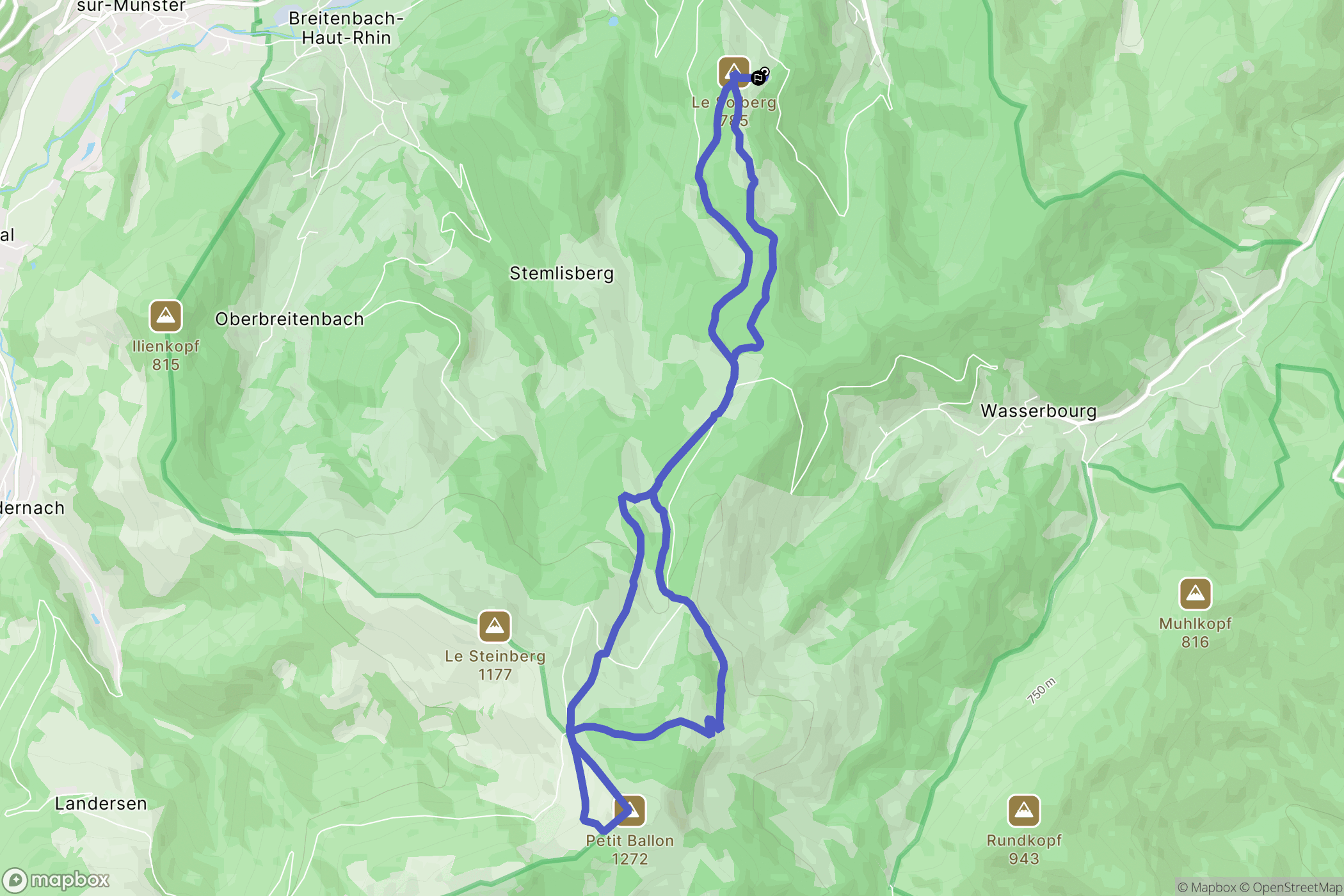 Eschbach-au-Val : carte du parcours de randonnée - France