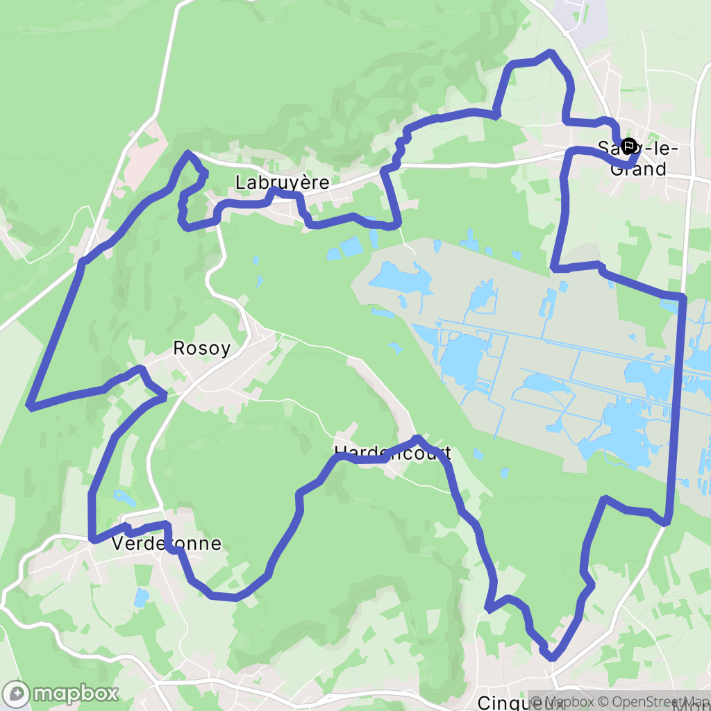 Sacy-le-Grand : carte du parcours de randonnée - France