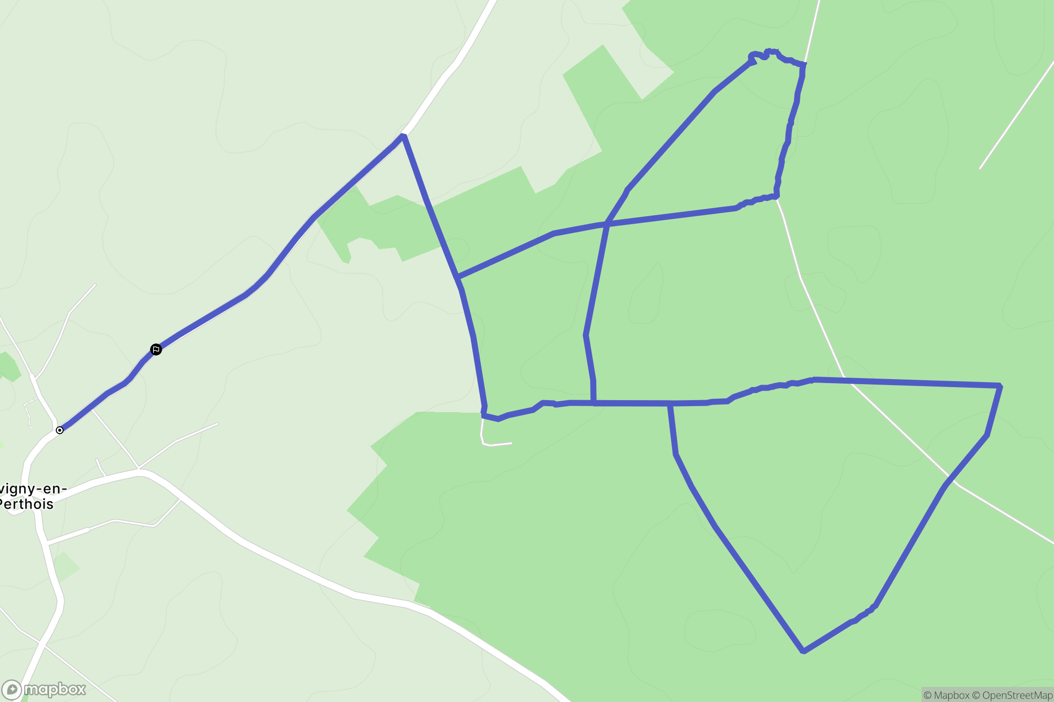 Juvigny-en-Perthois : carte du parcours de randonnée - France