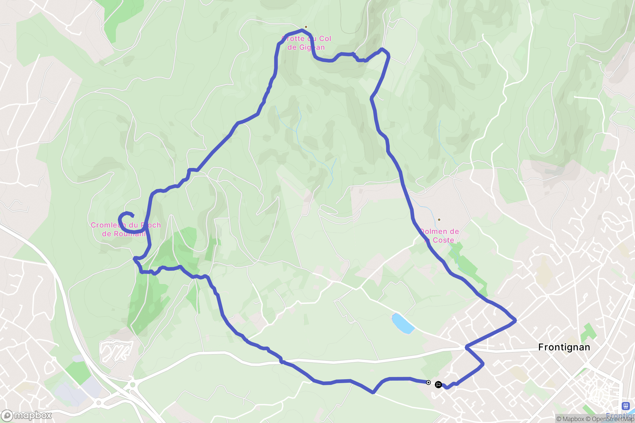 Frontignan : carte du parcours de randonnée - France
