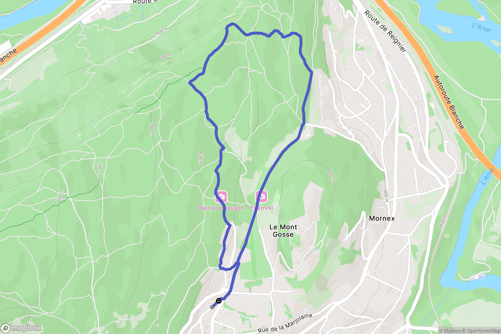 Monnetier-Mornex : carte du parcours de randonnée - France