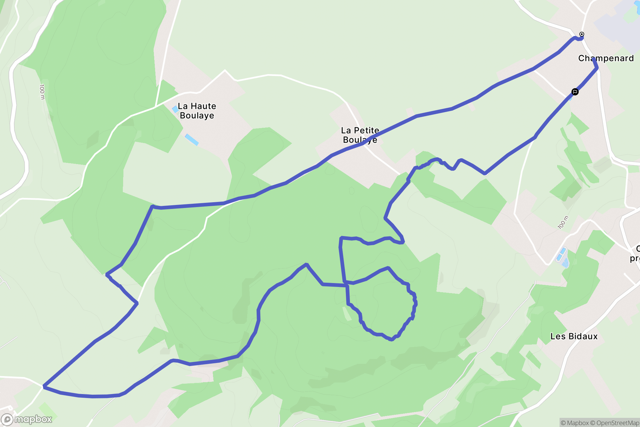 Champenard : carte du parcours de randonnée - France