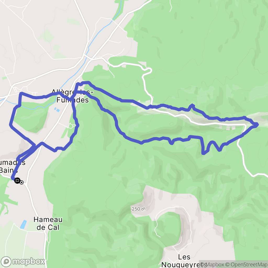 Allègre-les-Fumades : carte du parcours de randonnée - France