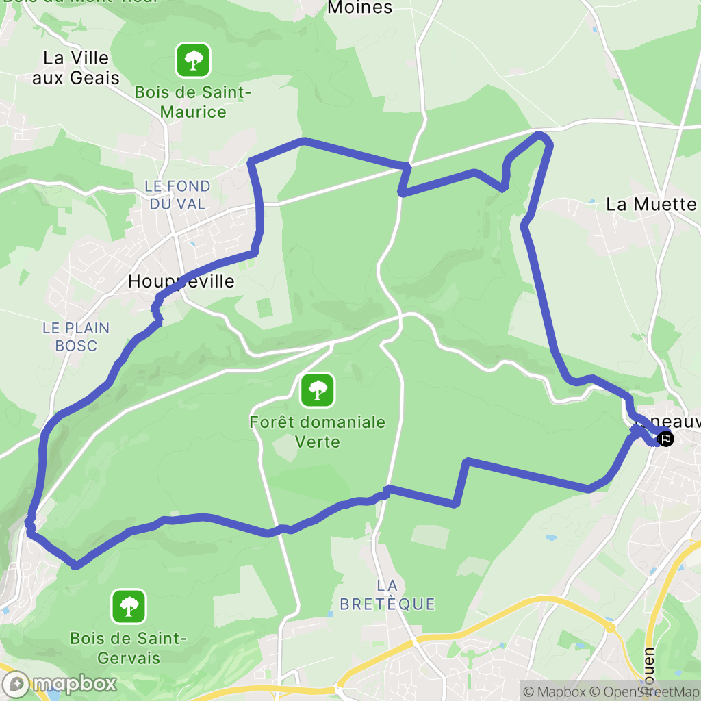 Isneauville : carte du parcours de randonnée - France