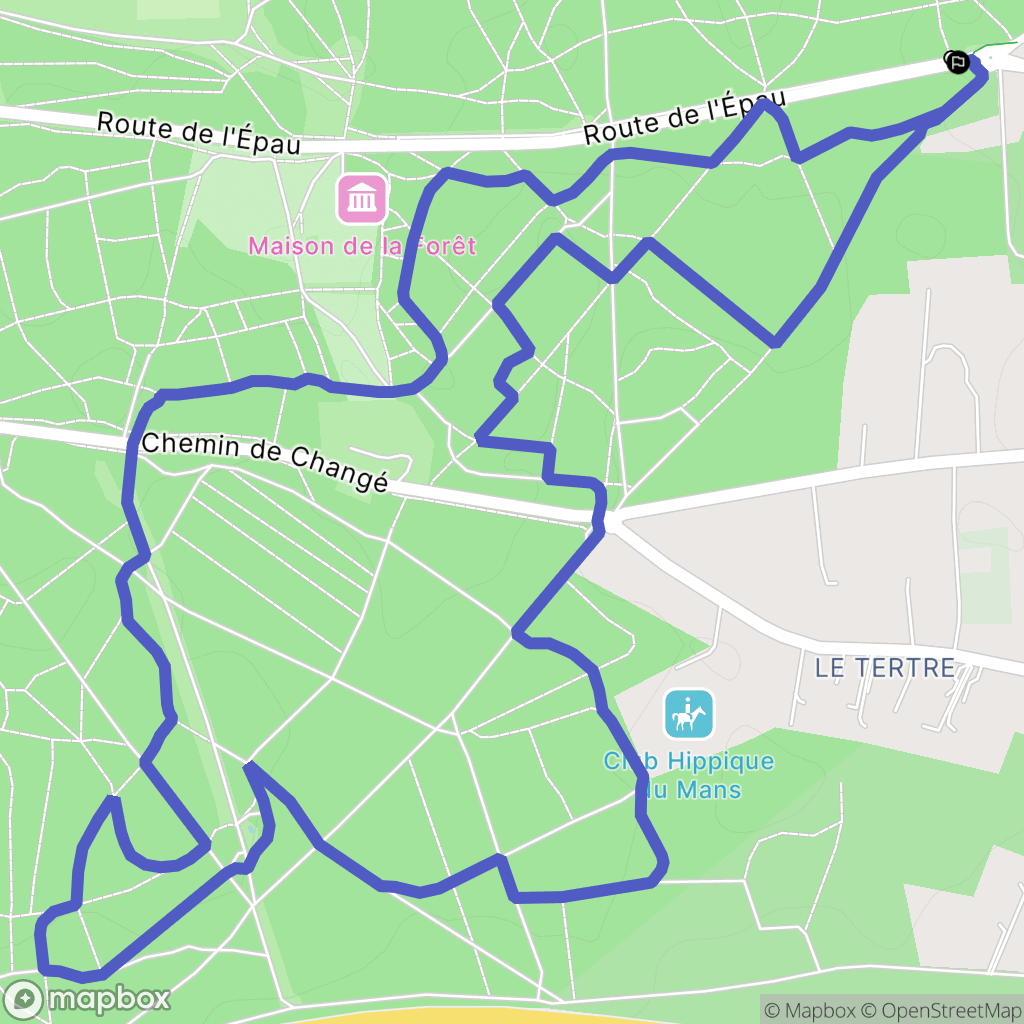 Changé : carte du parcours de randonnée - France