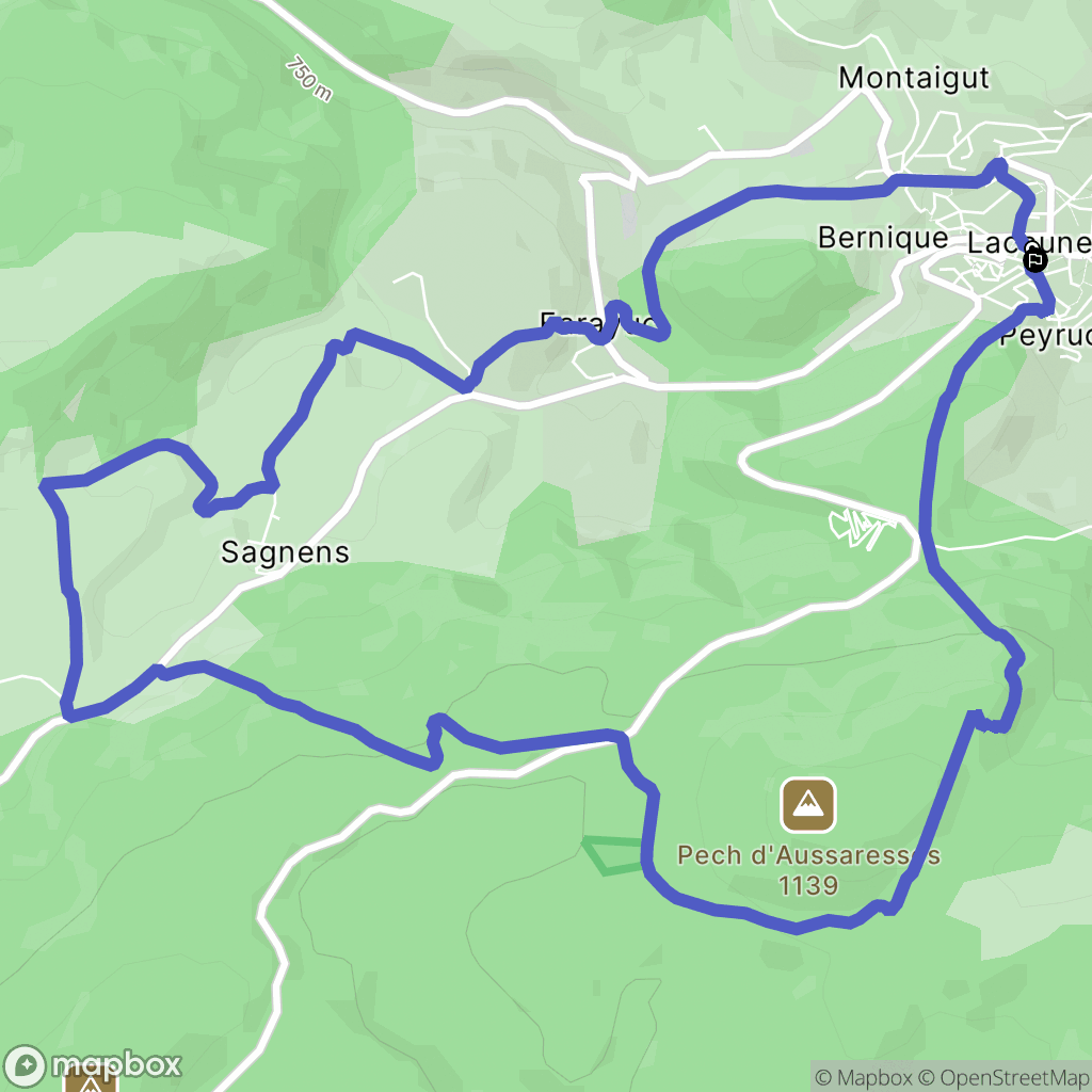 Lacaune : carte du parcours de randonnée - France