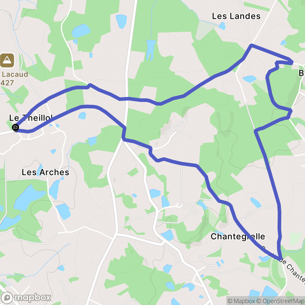 Chaptelat : carte du parcours de randonnée - France