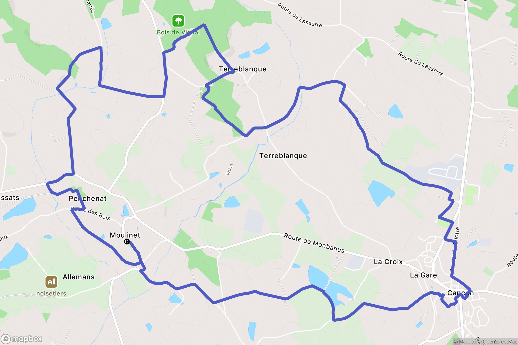 Moulinet : carte du parcours de randonnée - France