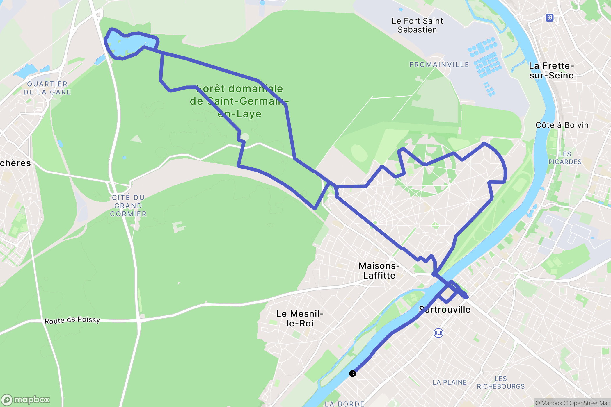 Montesson : carte du parcours de randonnée - France