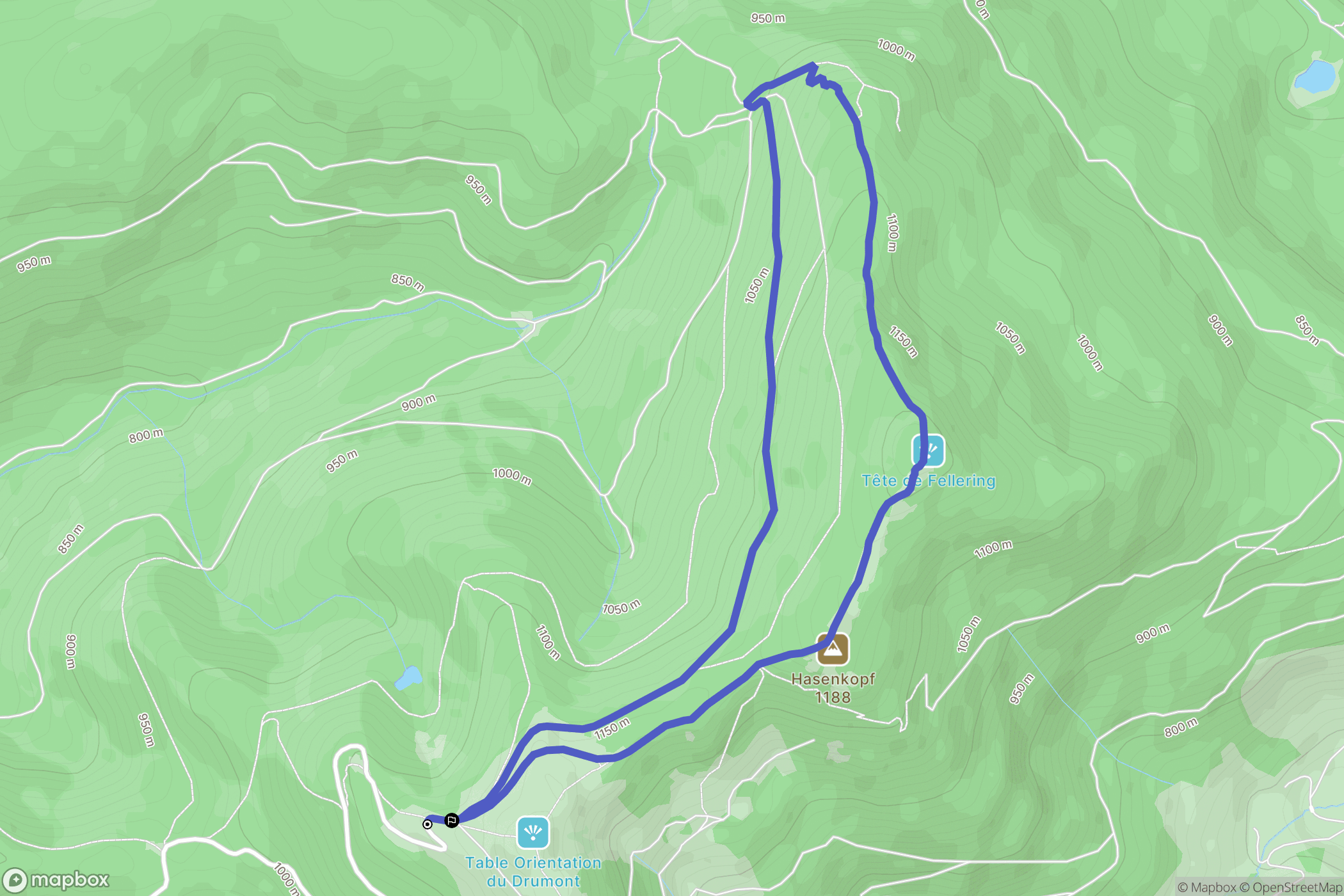 Bussang : carte du parcours de randonnée - France