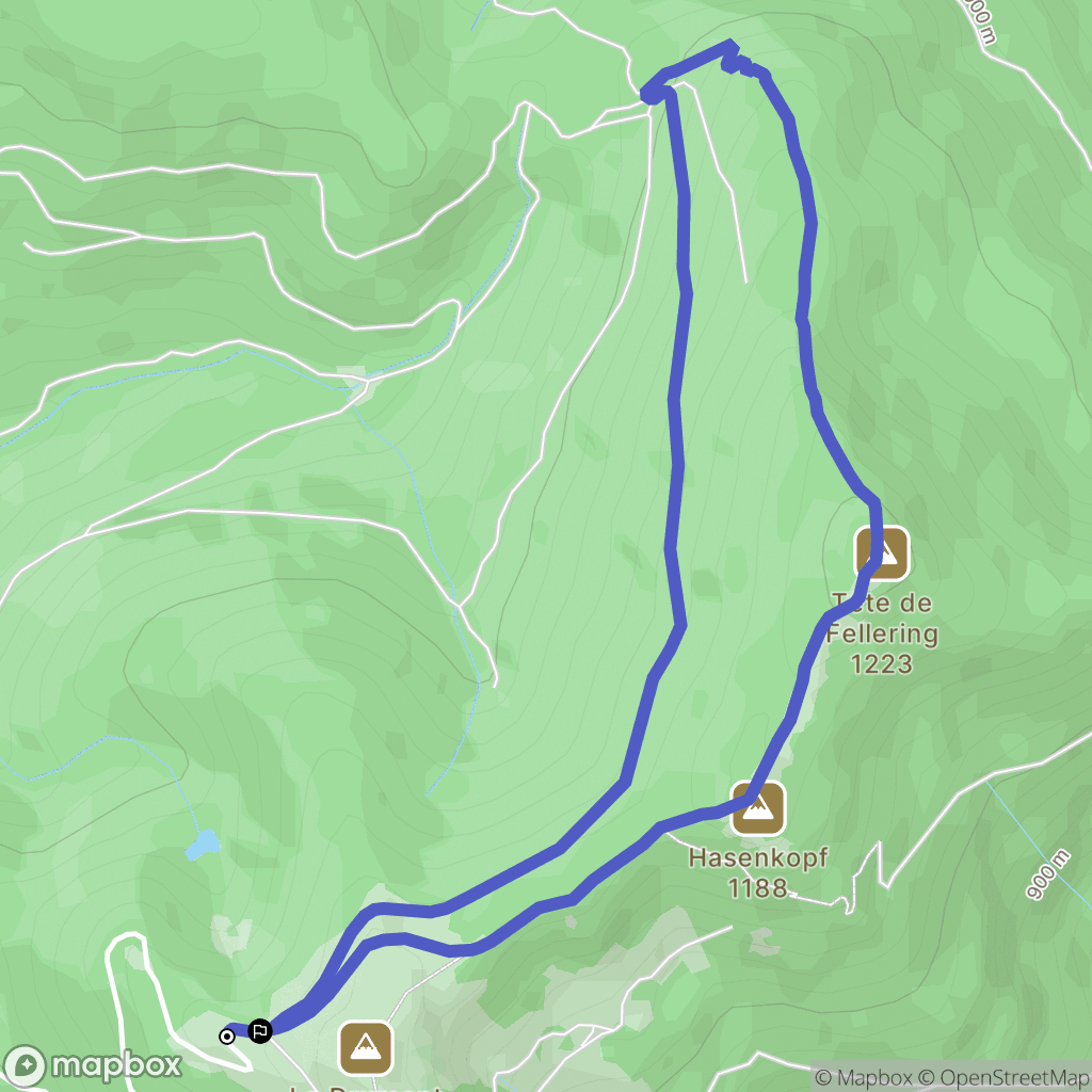 Bussang : carte du parcours de randonnée - France