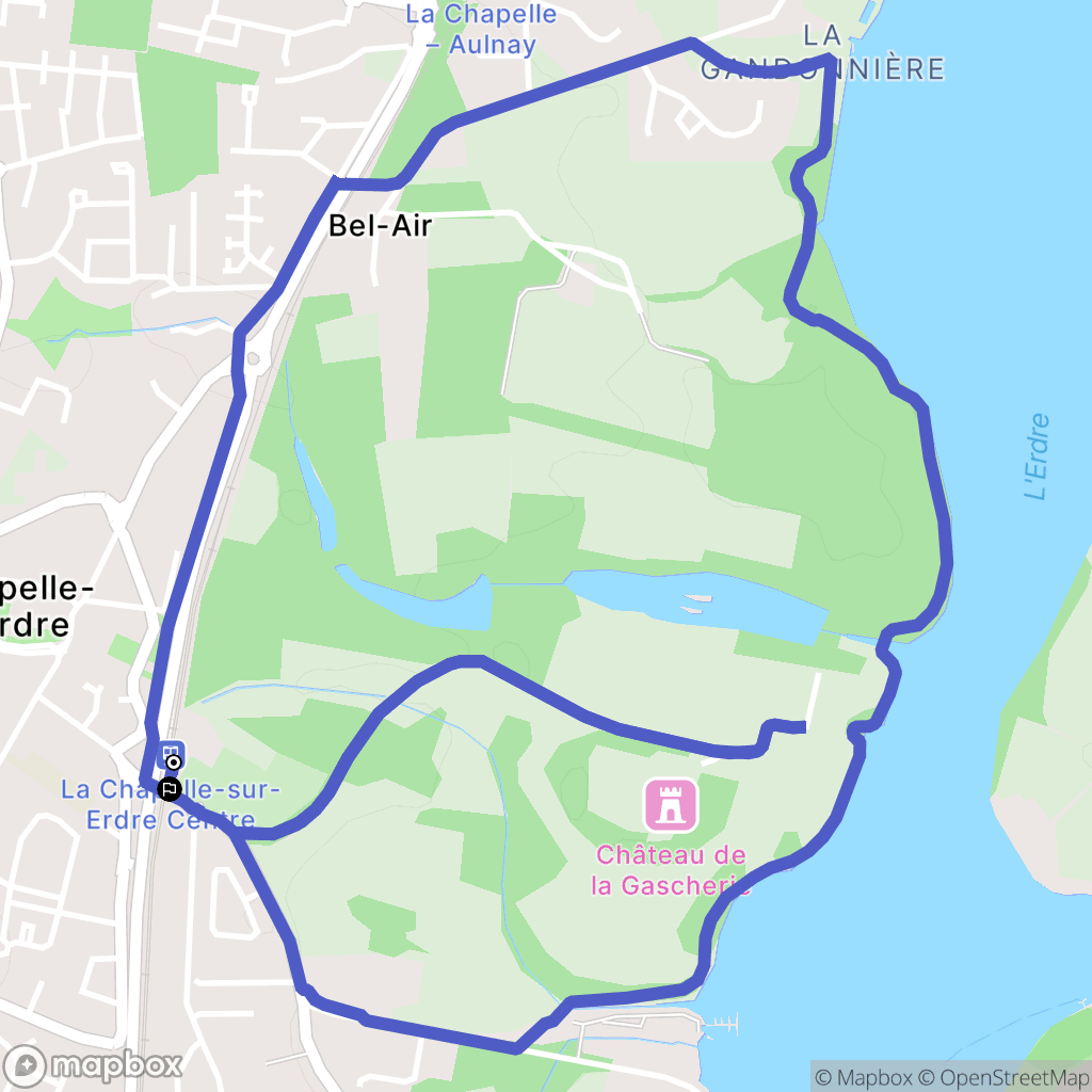 La Chapelle-sur-Erdre : carte du parcours de randonnée - France