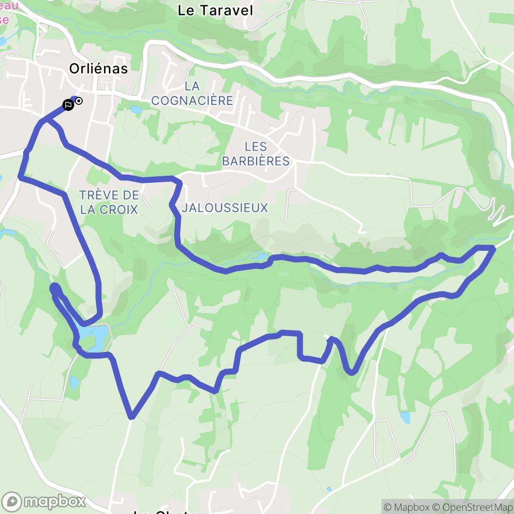 Orliénas : carte du parcours de randonnée - France