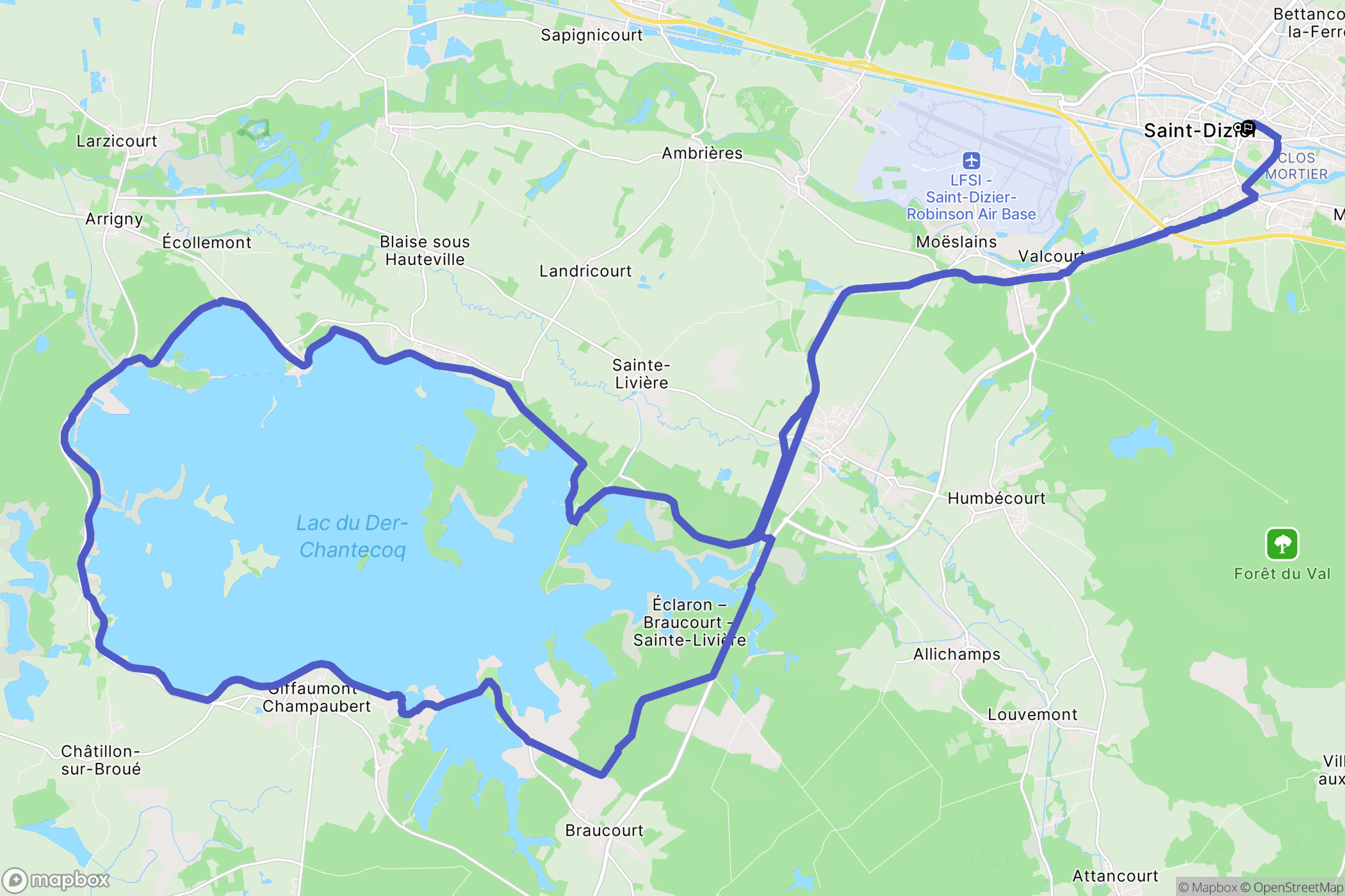 Saint-Dizier : carte du parcours de randonnée - France