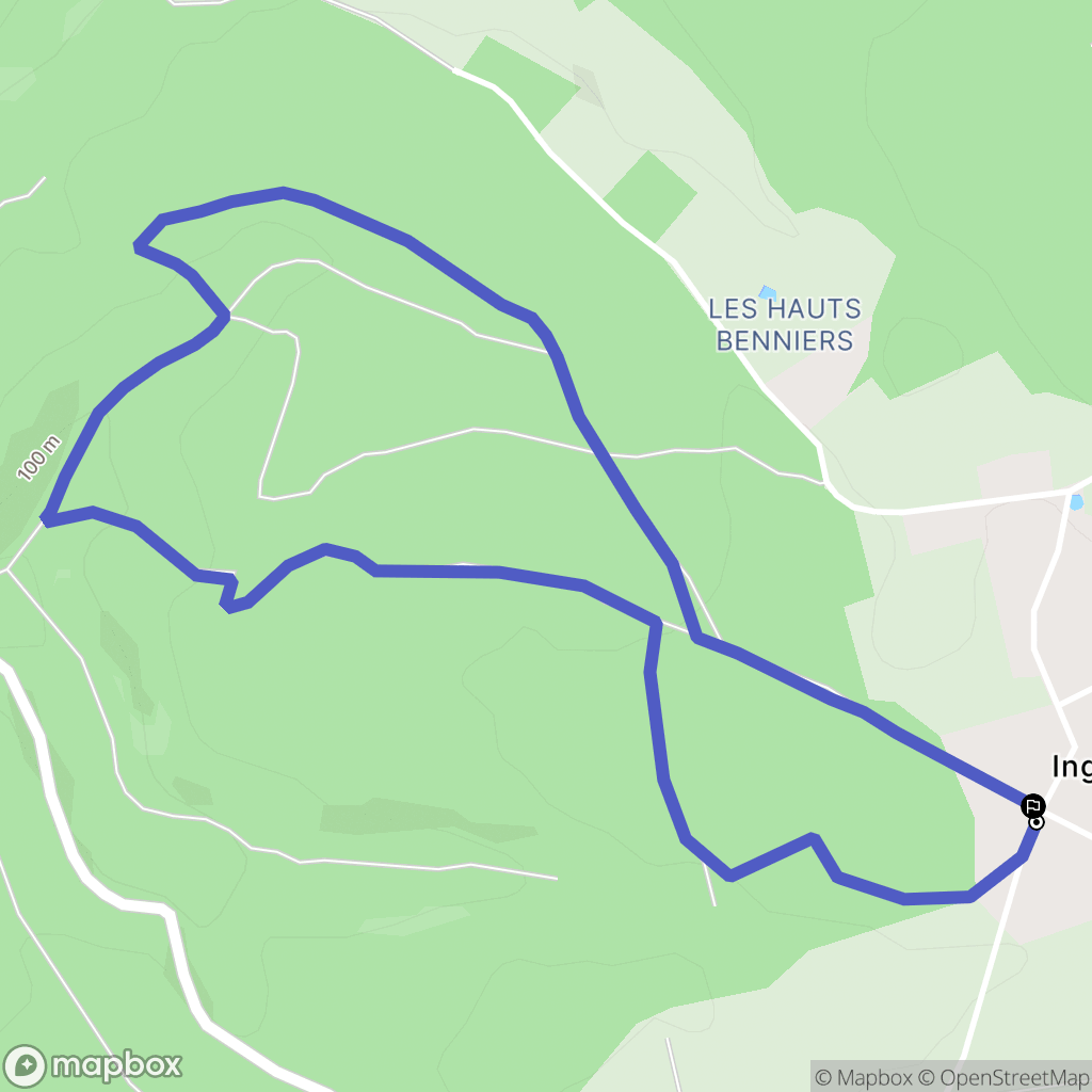 Ailly : carte du parcours de randonnée - France