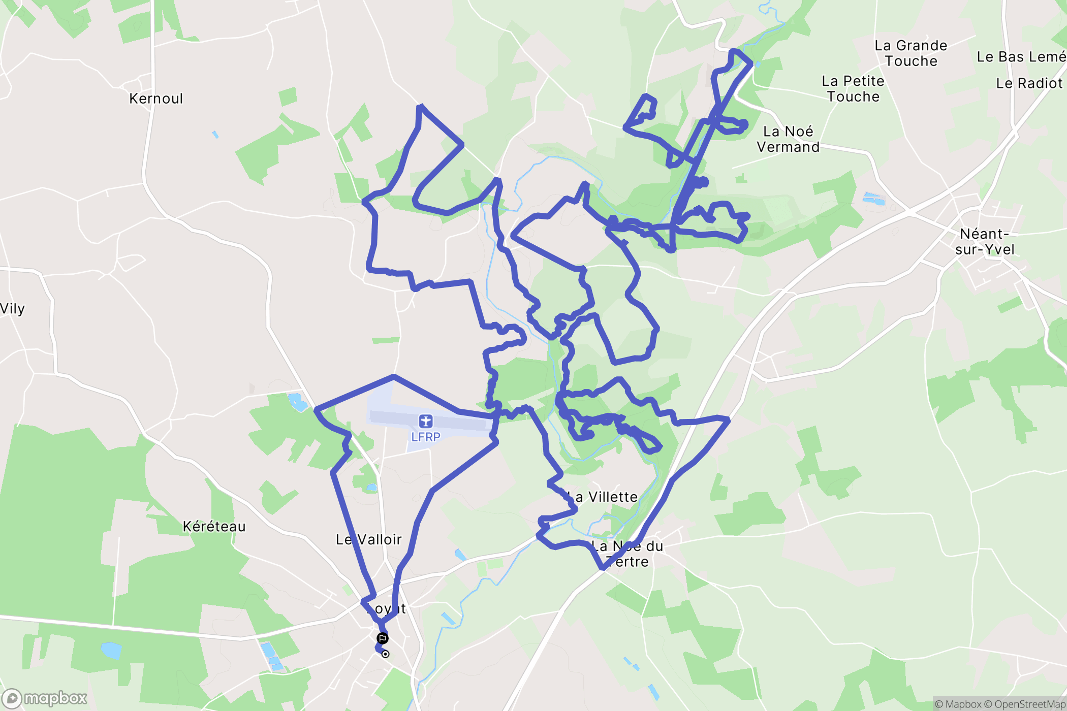 Loyat : carte du parcours de randonnée - France