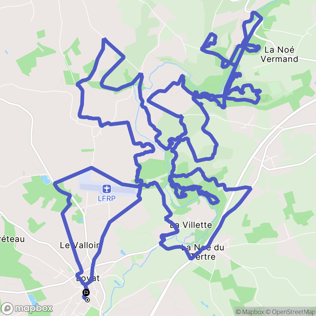 Loyat : carte du parcours de randonnée - France
