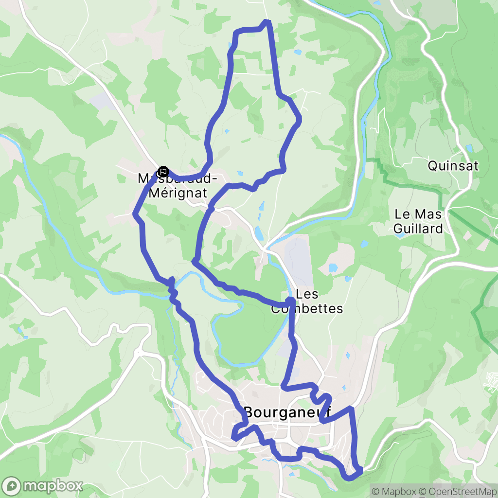 Saint-Dizier-Masbaraud : carte du parcours de randonnée - France