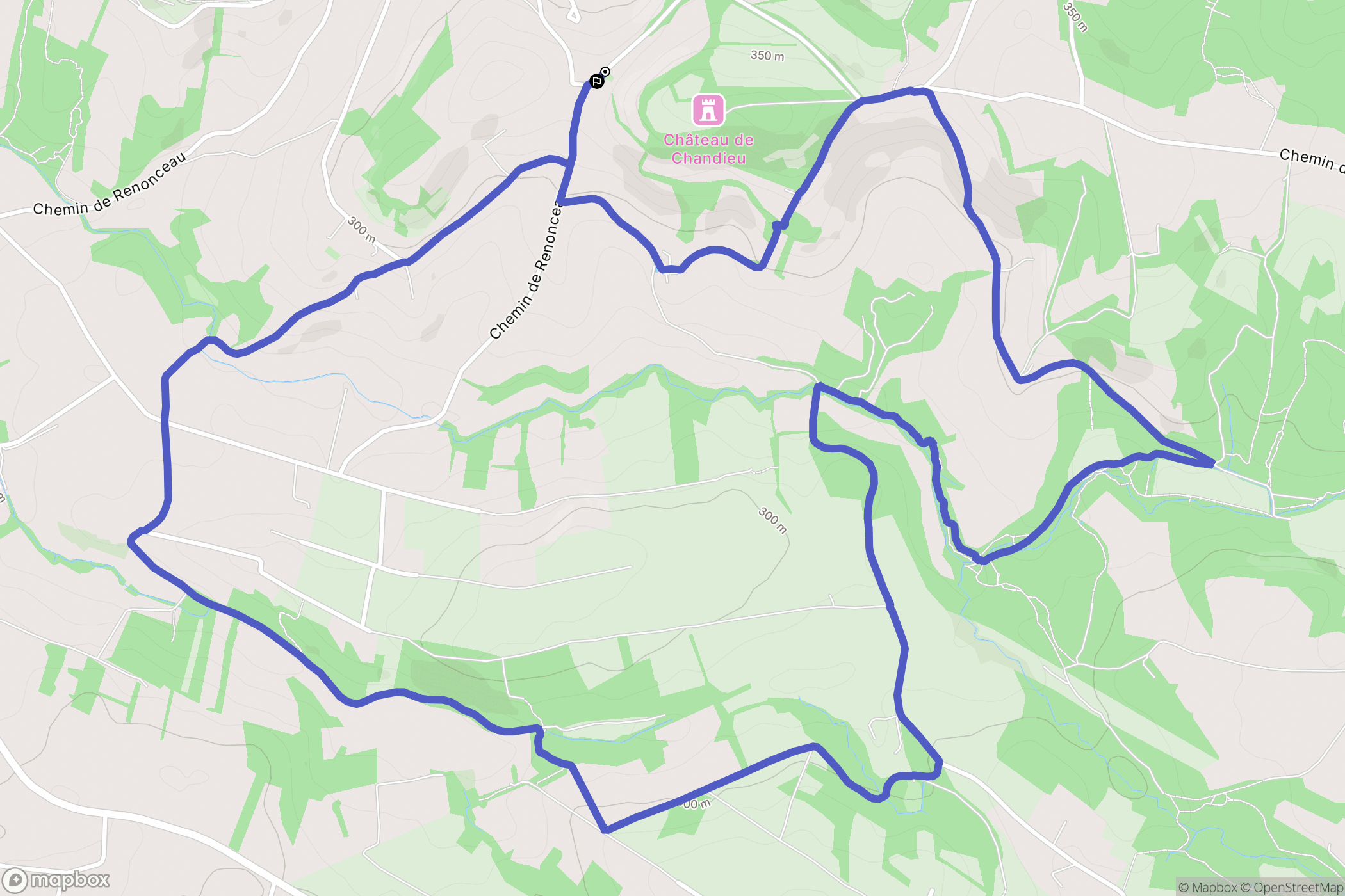 Saint-Pierre-de-Chandieu : carte du parcours de randonnée - France