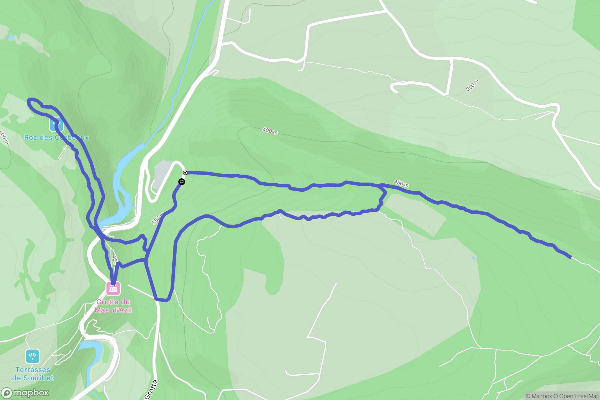 Le Mas-d'Azil : carte du parcours de randonnée - France