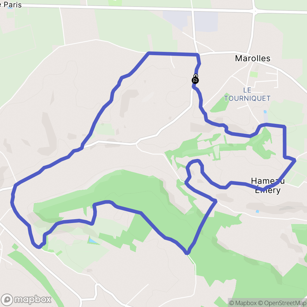 Marolles : carte du parcours de randonnée - France