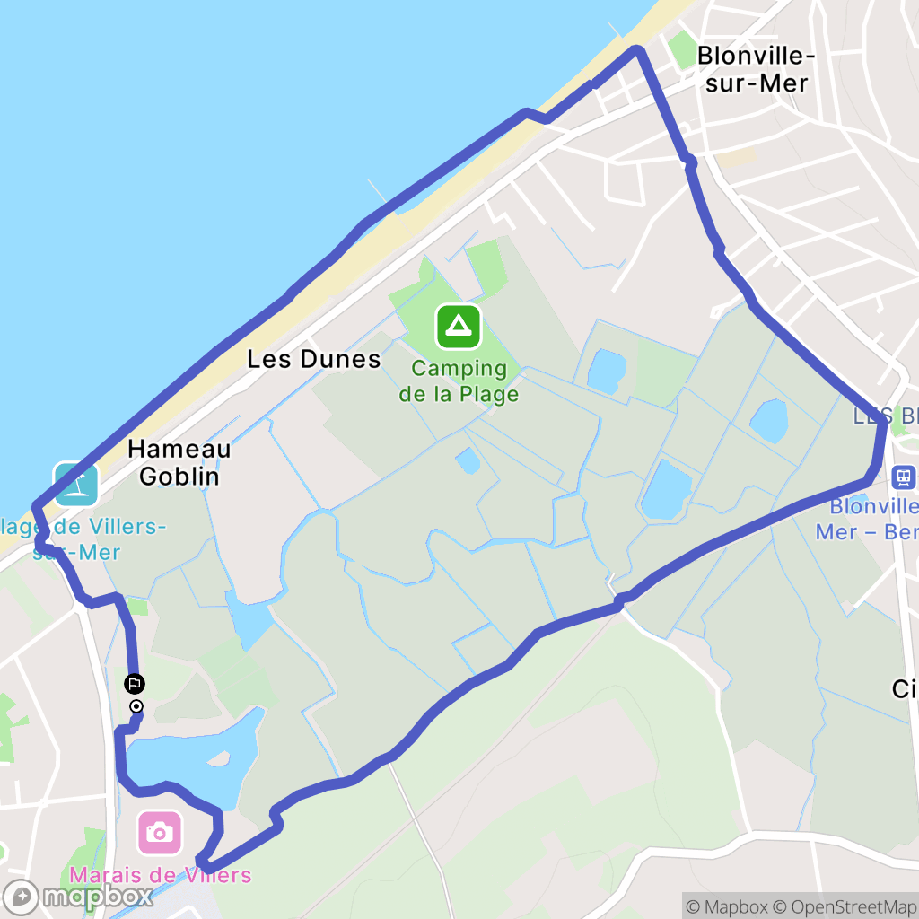 Villers-sur-Mer : carte du parcours de randonnée - France