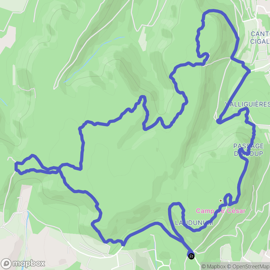 Laudun-l'Ardoise : carte du parcours de randonnée - France
