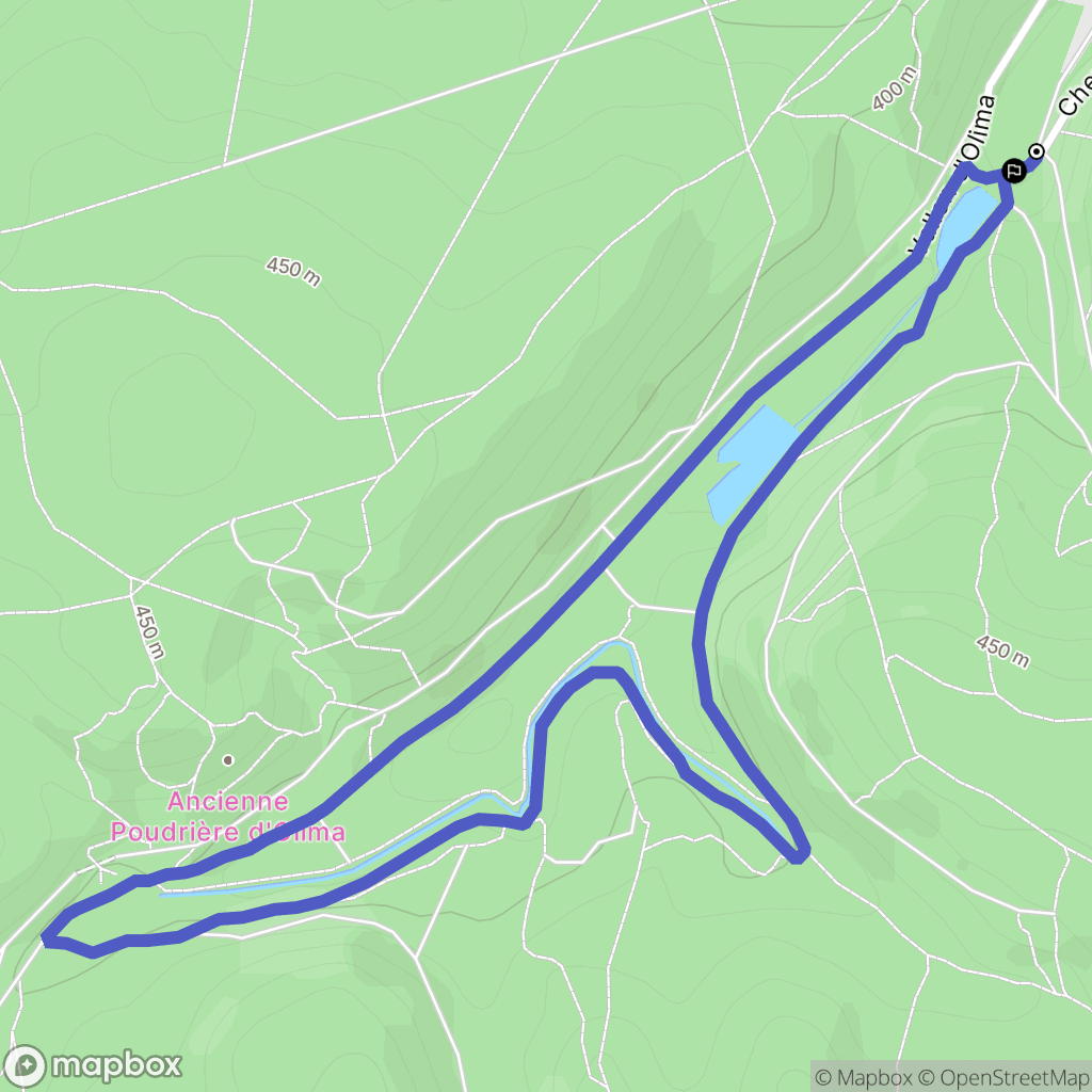 Chantraine : carte du parcours de randonnée - France