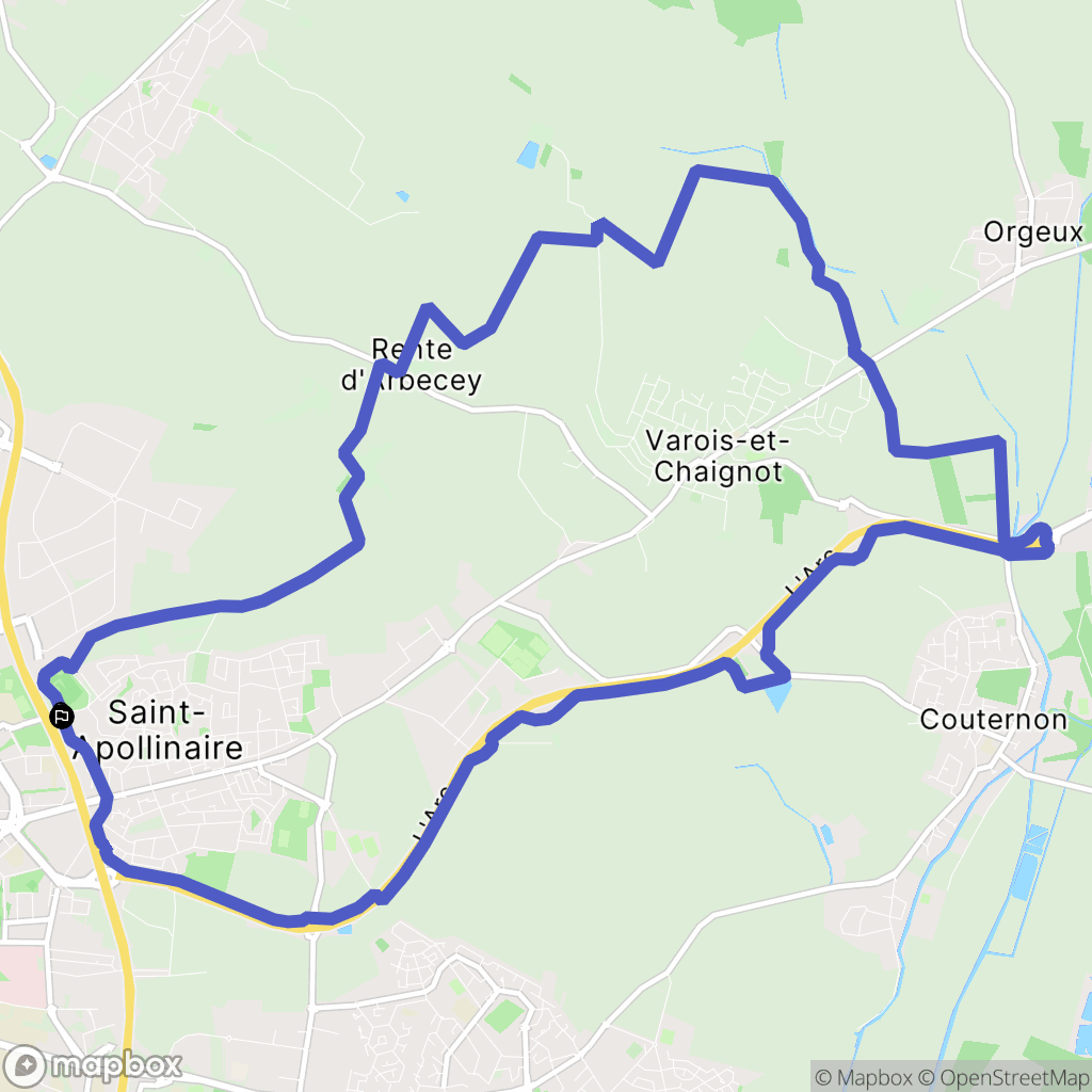 Saint-Apollinaire : carte du parcours de randonnée - France